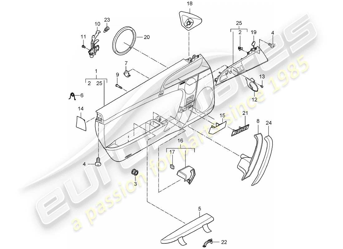 porsche 2009 (997-2) türplatte teilediagramm