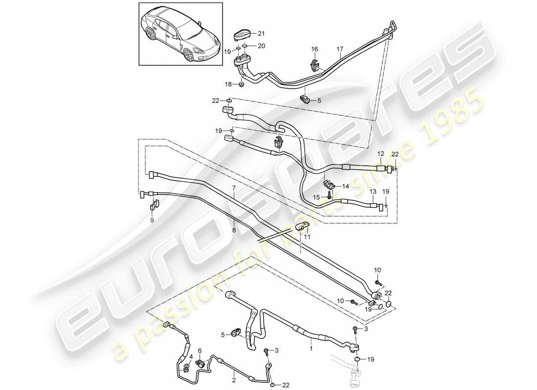 porsche 2015 (panamera 970) kältemittelleitung teilediagramm