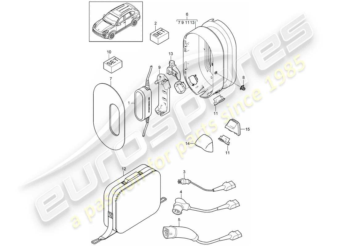 porsche 2014 (cayenne e2 92a) elektronische einheit teilediagramm