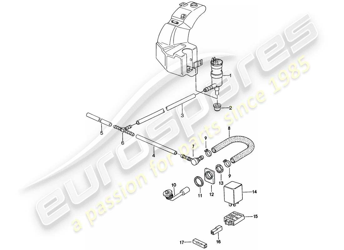 porsche 1986 (924s) scheibe teilediagramm