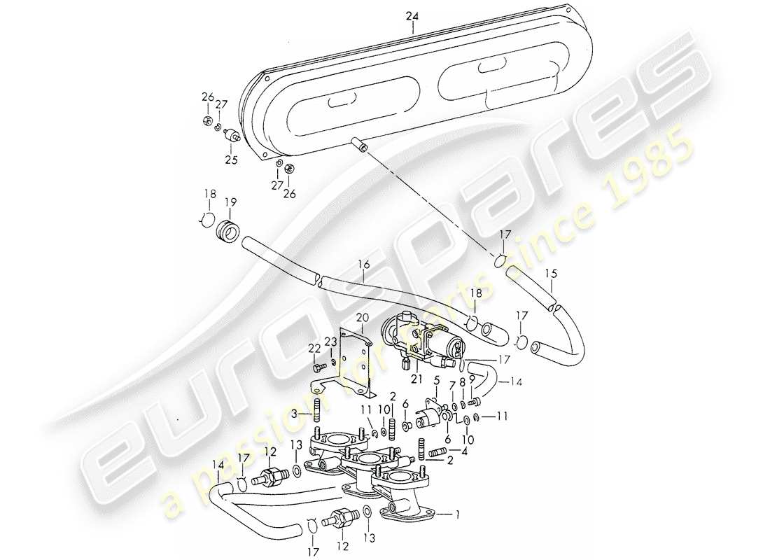 porsche 1972 (911) vakuumsystem - für - kupplungsausrückung - d >> - mj 1971 ersatzteildiagramm