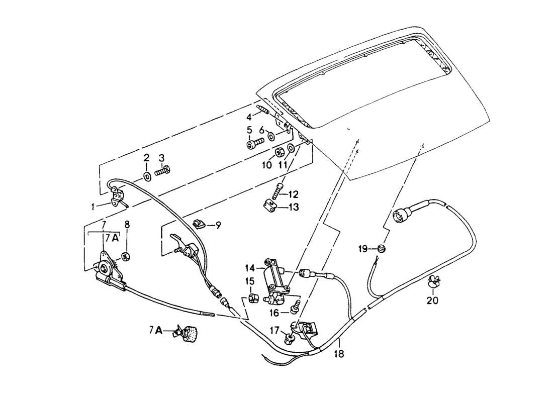 porsche 1994 (964) heckspoiler - antriebsmechanismus teilediagramm
