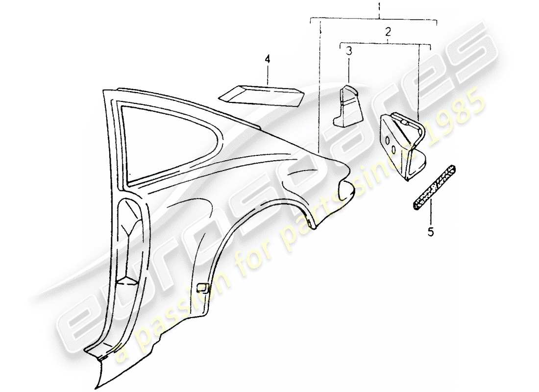 porsche 1994 (964) außenverkleidung - ersatzteildiagramm