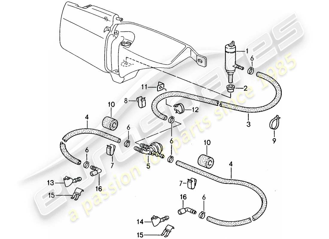 porsche 1994 (968) scheibe teilediagramm