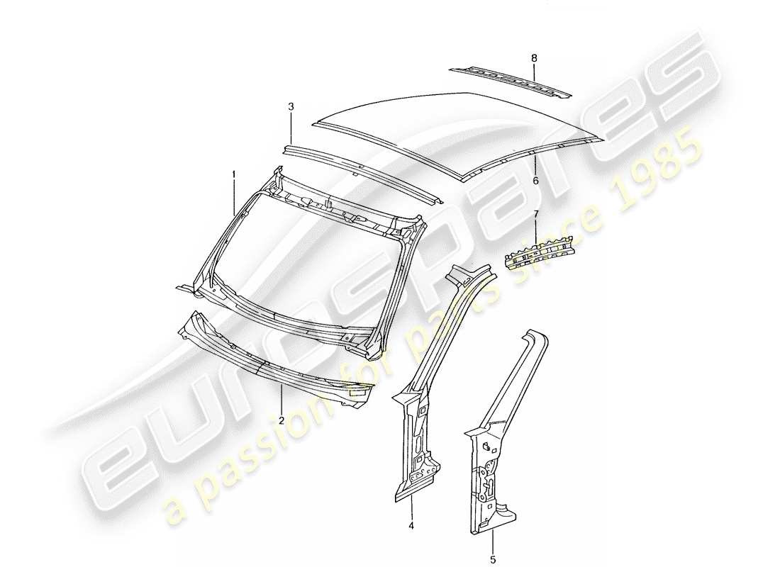 porsche 2003 (996 gt3) cowl-teilediagramm