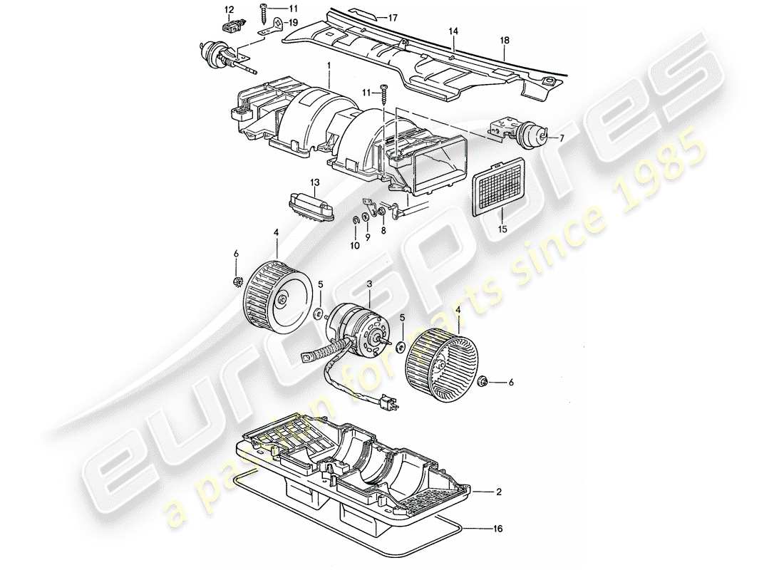 porsche 1990 (944) fan-teilediagramm