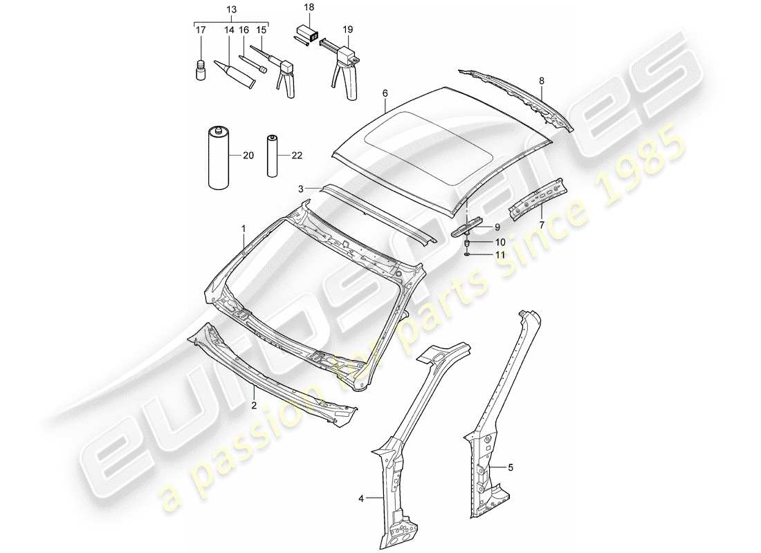 porsche 2011 (997-2) cowl-teilediagramm
