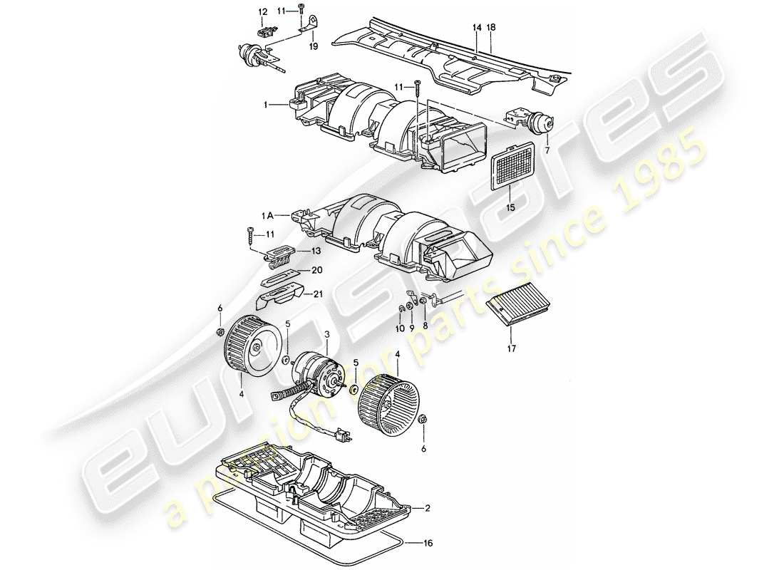 porsche 1993 (968) fan-teilediagramm