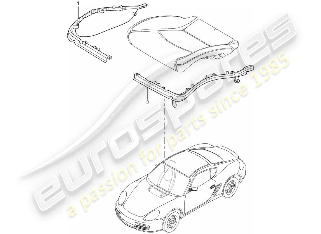 porsche 2006 (987 cayman) kissenträger ersatzteildiagramm