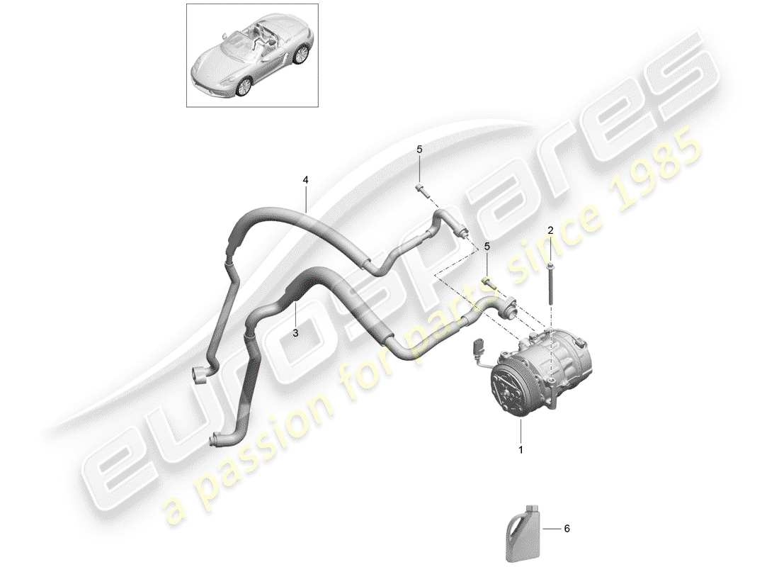 porsche 2019 (718 boxster) kompressor teilediagramm