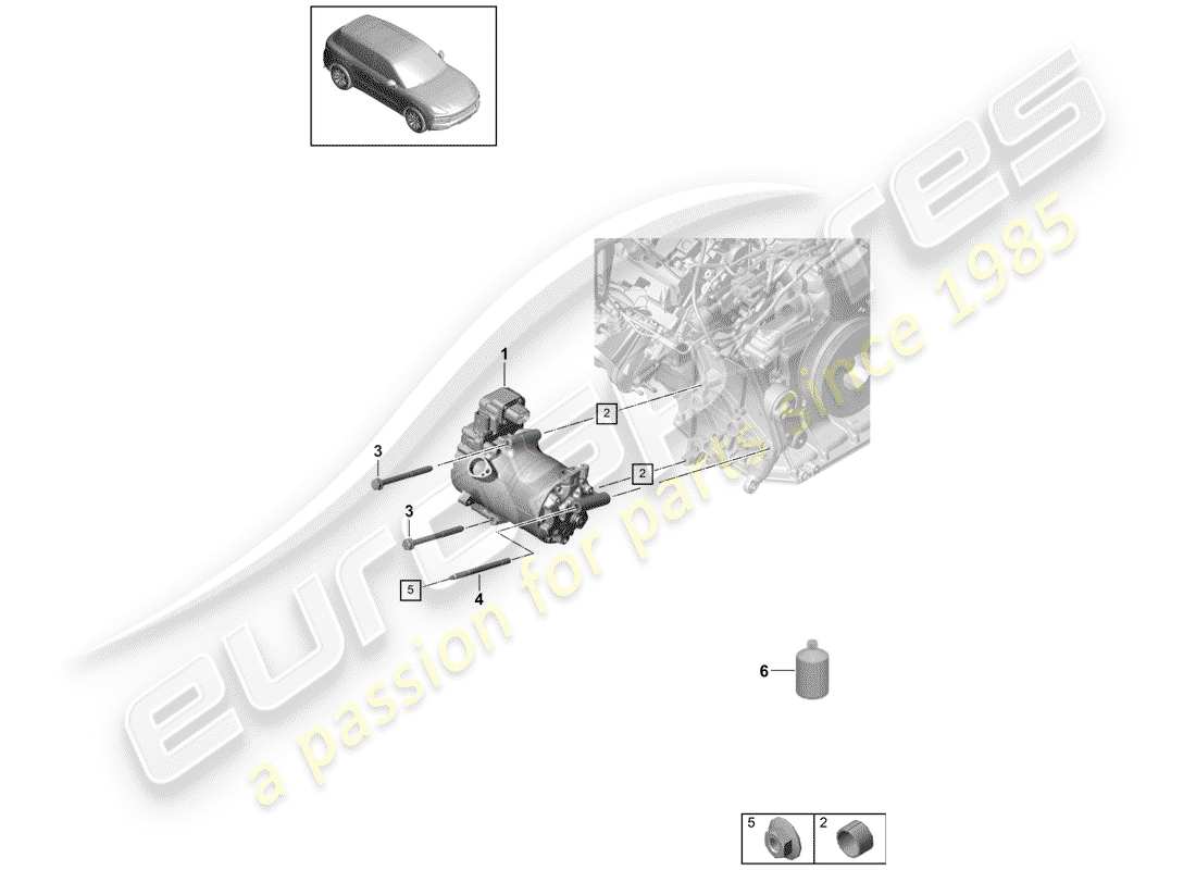 porsche 2020 (cayenne e3 9ya/9yb) kompressor teilediagramm