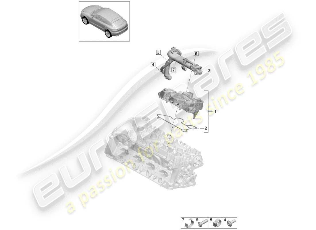 porsche 2020 (macan) ölabscheider ersatzteildiagramm