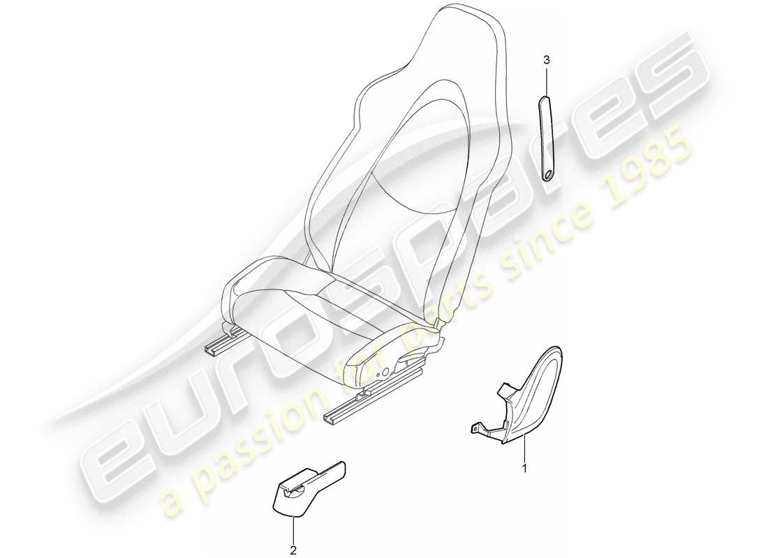 porsche 2008 (987 boxster) vordersitz teilediagramm
