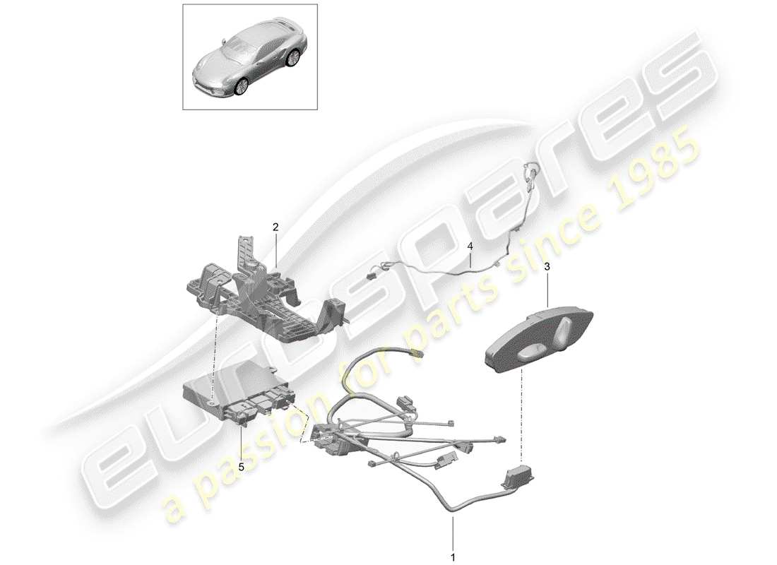 porsche 2015 (991-1 turbo) kabelbäume teilediagramm