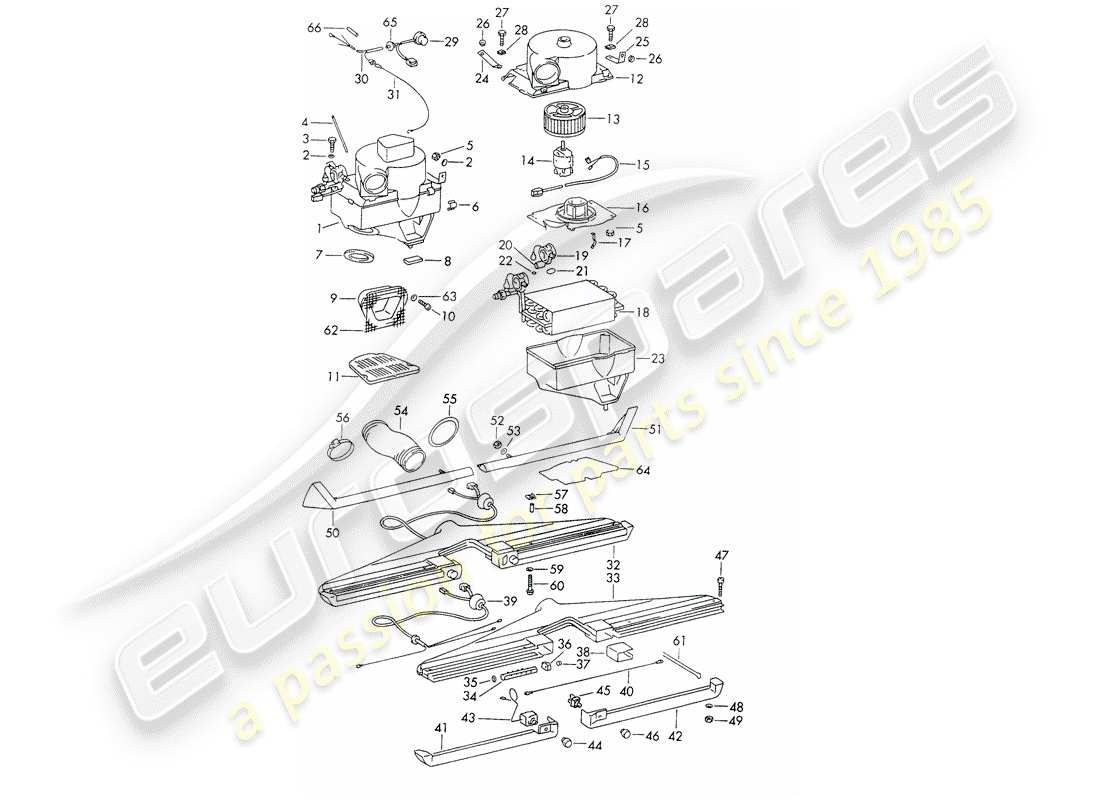 porsche 1965 (911/912) verdampfergehäuse - klimaanlage - d - mj 1969>> ersatzteildiagramm