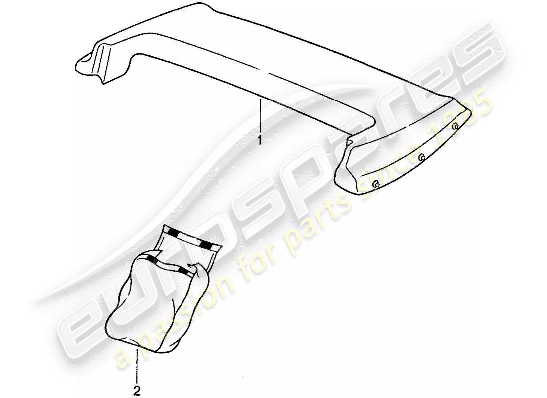 porsche 1990 (944) kofferraumabdeckung ersatzteildiagramm