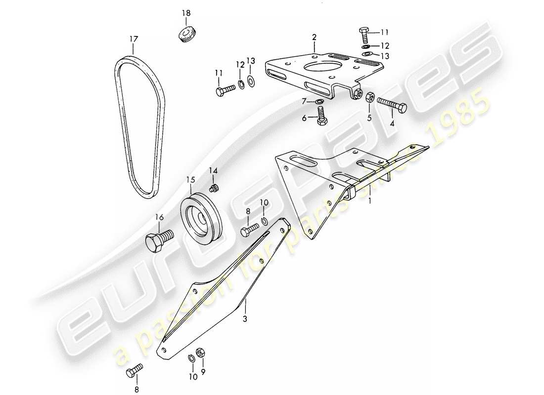 porsche 1966 (911/912) halterung - antriebsmechanismus - klimaanlage - d >> - mj 1968 ersatzteildiagramm