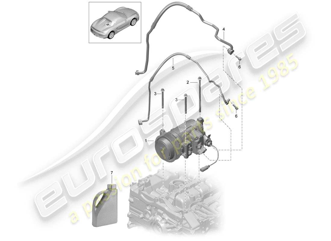 porsche 2016 (981 boxster spyder) kompressor teilediagramm