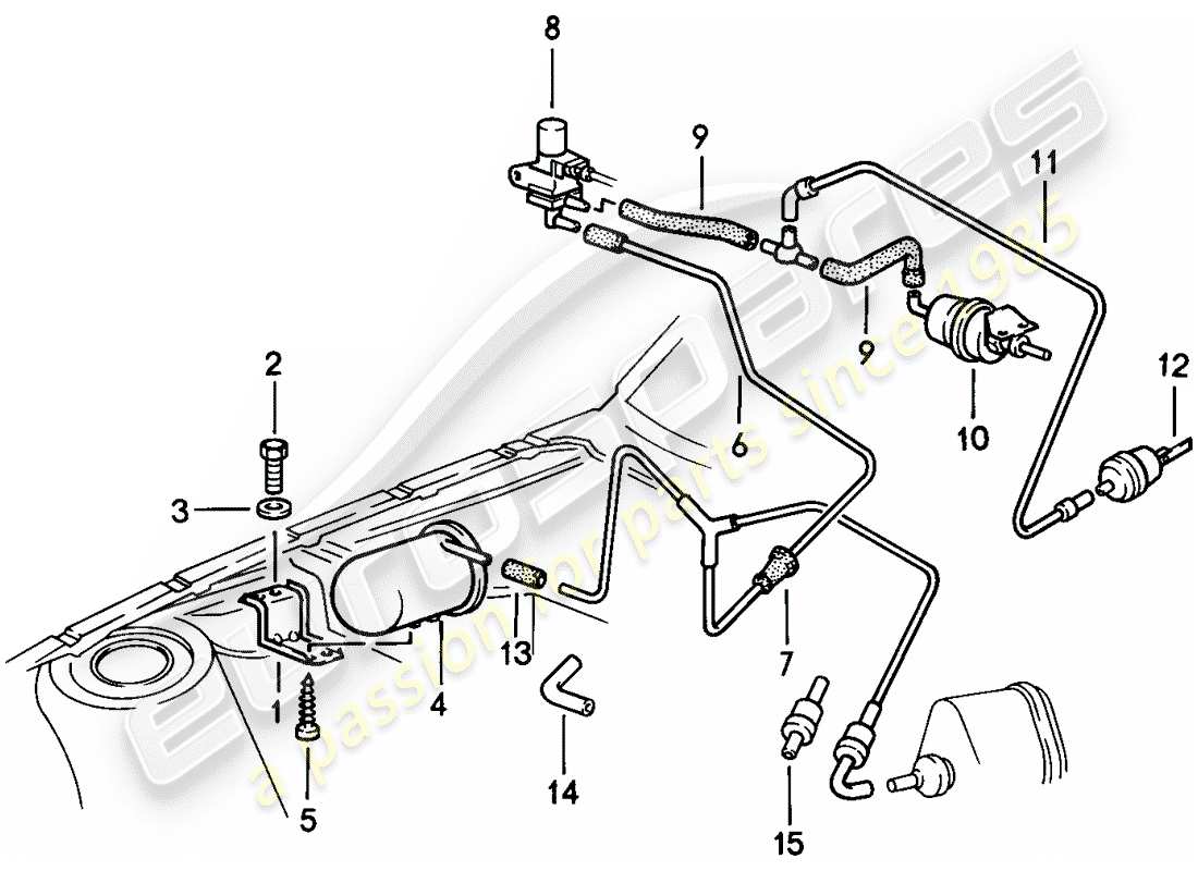 porsche 1983 (944) vakuumsteuerung teilediagramm