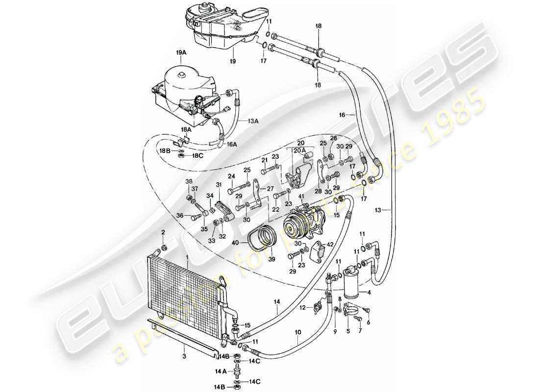 porsche 1984 (924) klimaanlage teilediagramm