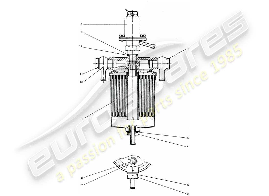 porsche 1974 (911) kraftstofffilter - komplett ersatzteildiagramm