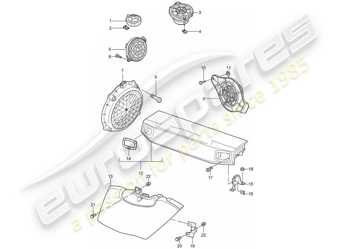 porsche 2012 (997-2) lautsprecher-teilediagramm