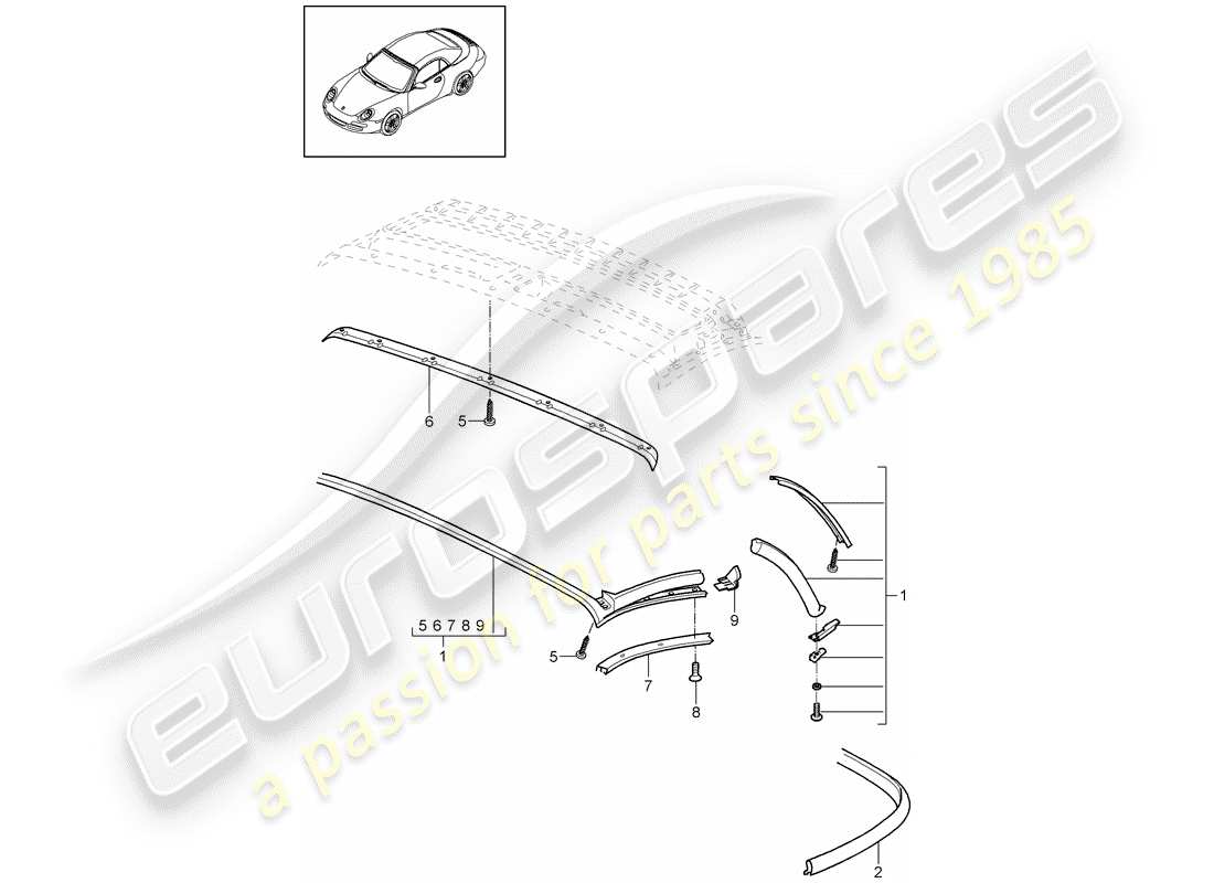 porsche 2012 (997-2) cabrioverdeck-ersatzteildiagramm