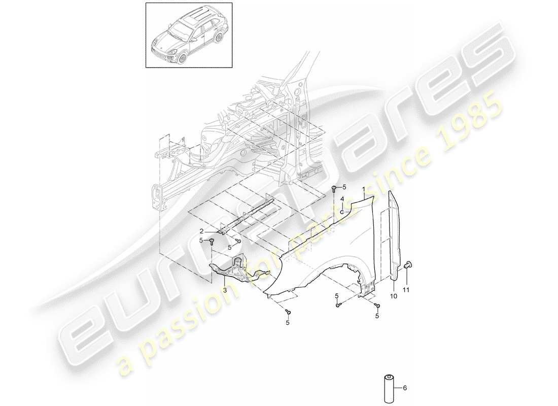 porsche 2012 (cayenne e2 92a) fender-teilediagramm