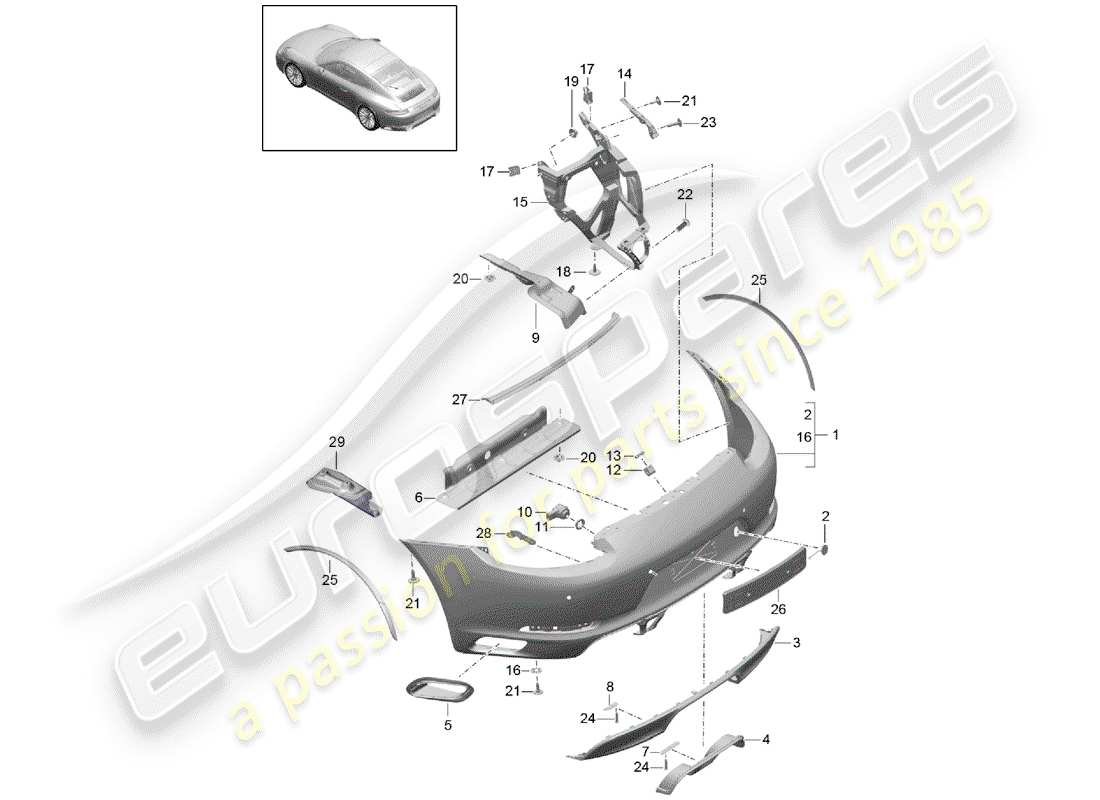 porsche 2020 (991-2) stoßstange ersatzteildiagramm