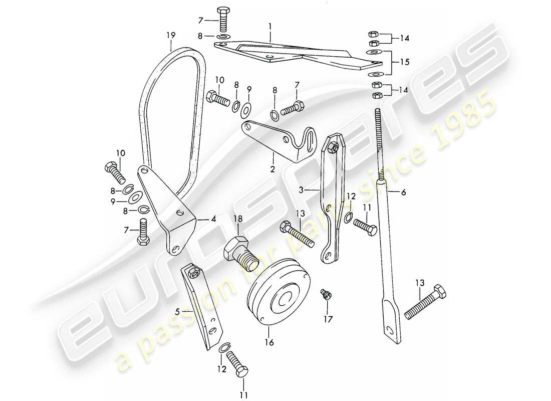 porsche 1965 (911/912) halterung - antriebsmechanismus - klimaanlage - d >> - mj 1968 ersatzteildiagramm