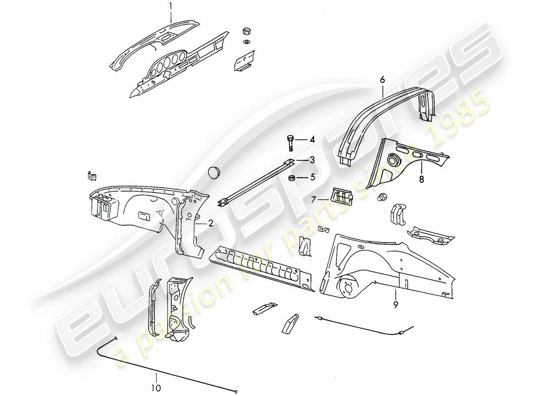 porsche 1966 (911/912) innenverkleidung ersatzteildiagramm