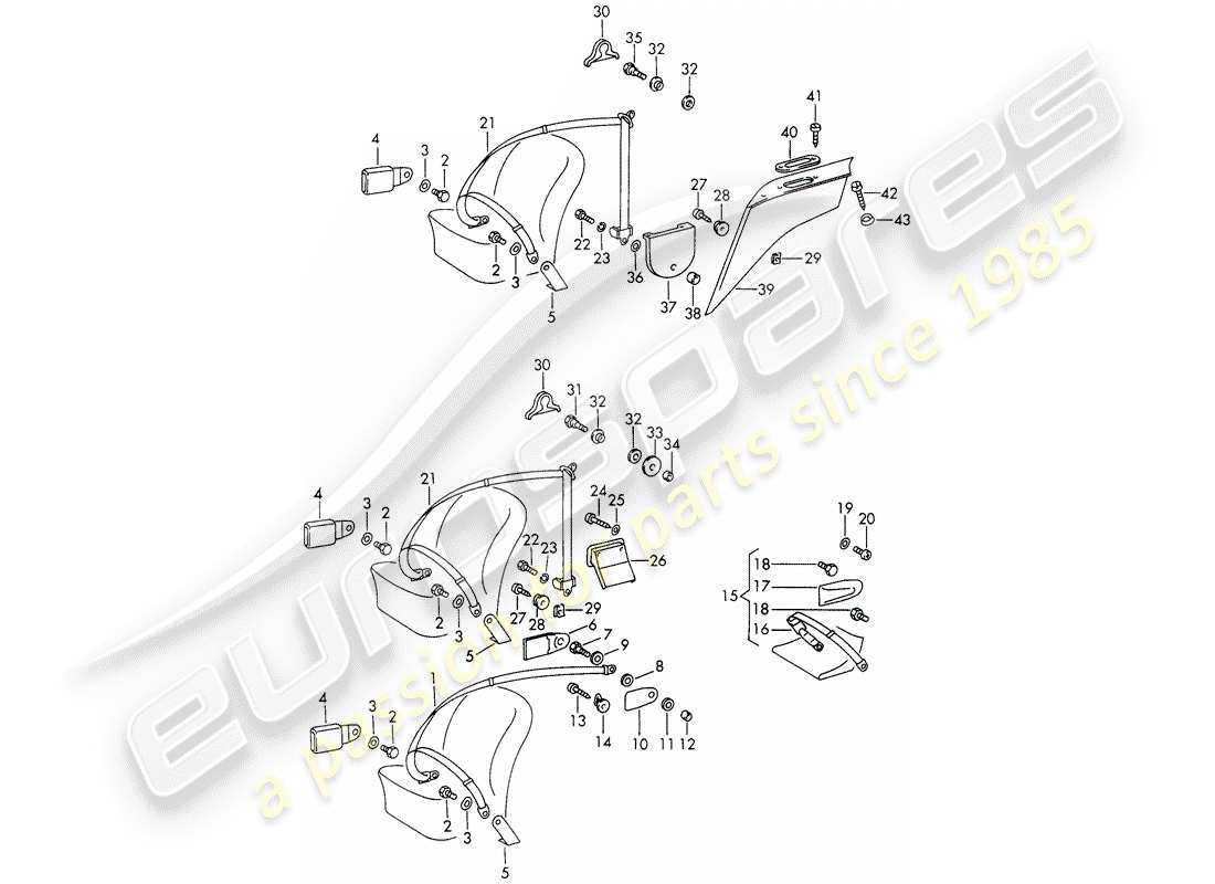 porsche 1966 (911/912) sicherheitsgurt - d - mj 1969>> ersatzteildiagramm