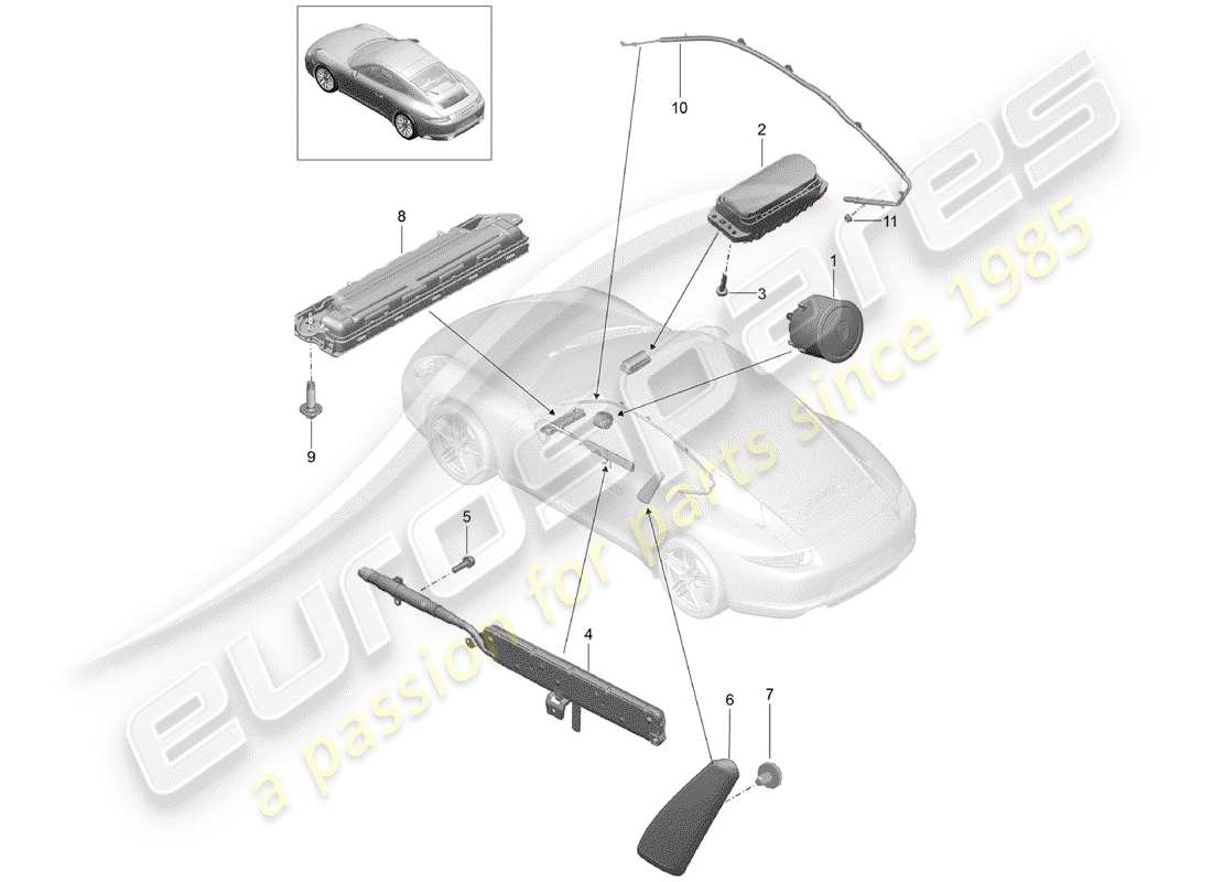 porsche 2020 (991-2) airbag-teilediagramm