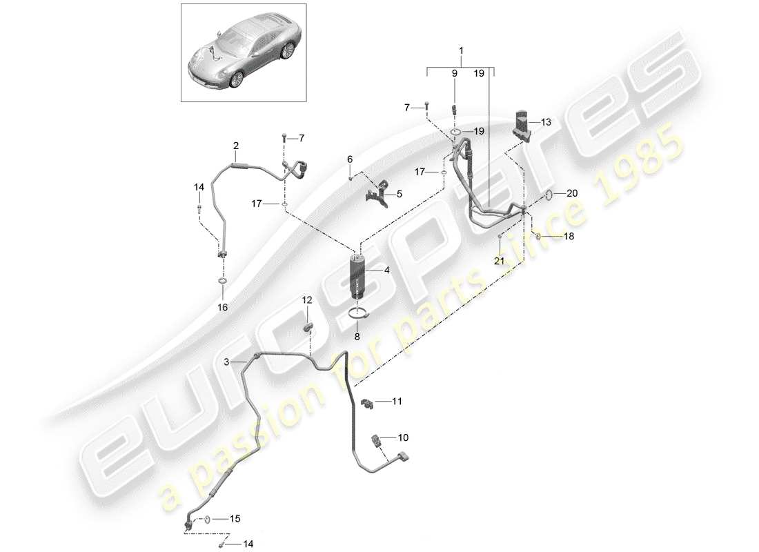 porsche 2017 (991-2) klimaanlage teilediagramm