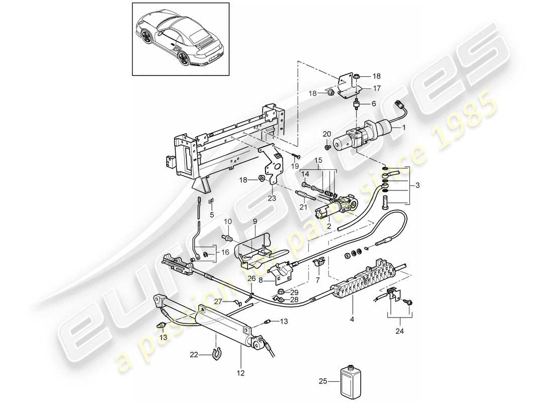 porsche 2012 (997-2 turbo / gt2 rs) cabrioverdeck-ersatzteildiagramm