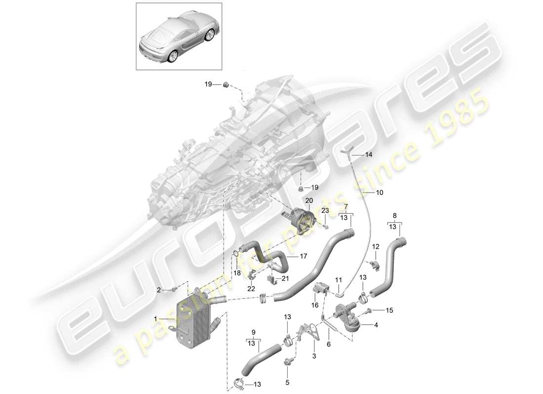 porsche 2016 (981 cayman gt4) schaltgetriebe ersatzteildiagramm