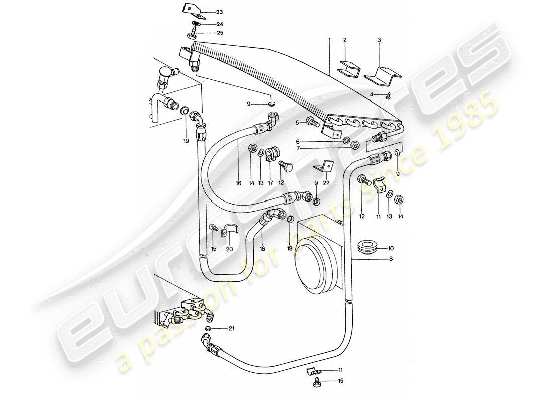 porsche 1975 (911 turbo) klimaanlage - kondensator - leitungen ersatzteildiagramm