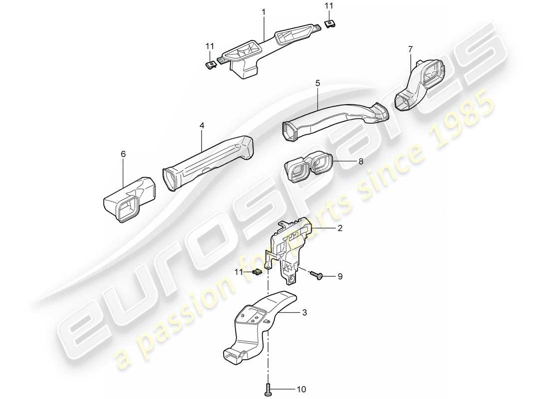 porsche 2011 (997-2 gt3) luftverteiler ersatzteildiagramm