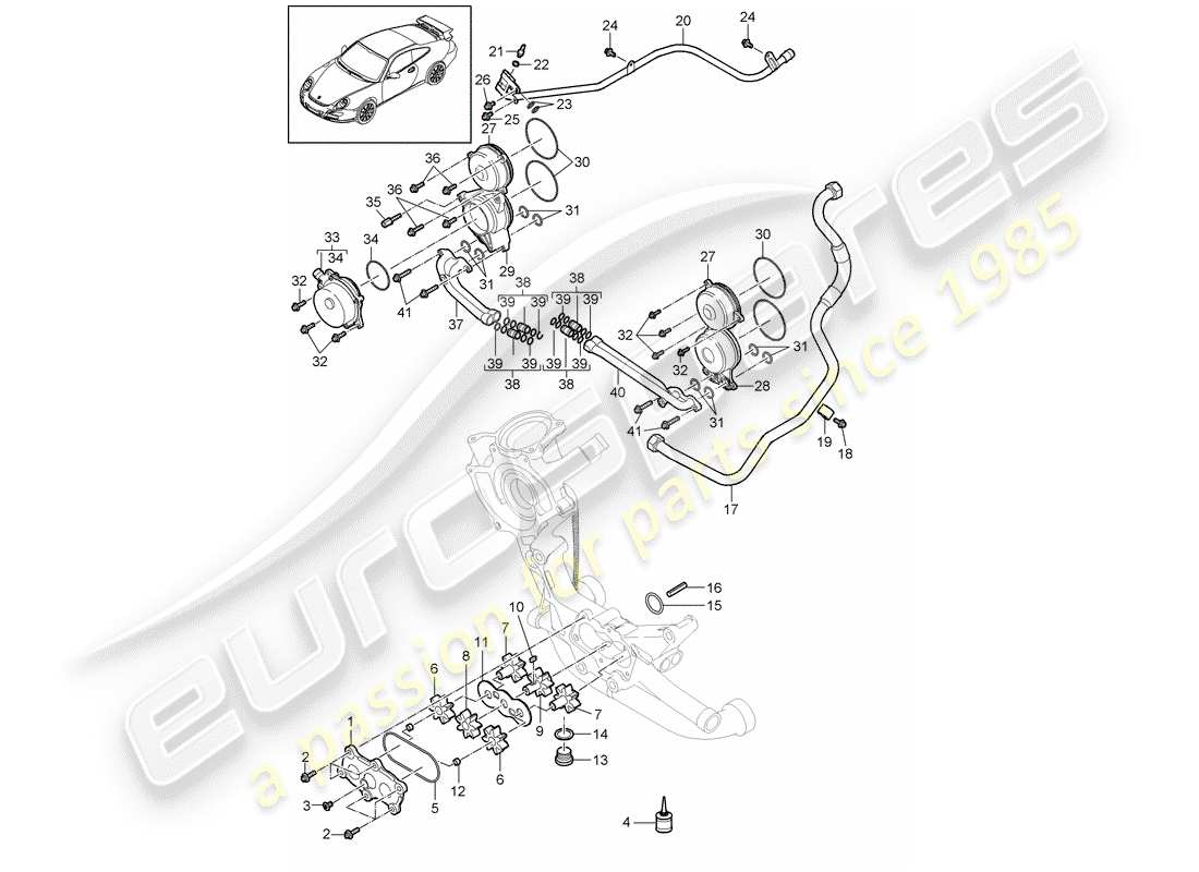 porsche 2007 (997-1 gt3) ölversorgung ersatzteildiagramm