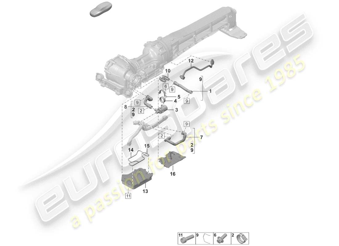 porsche 2019 (992-1) vorderachsdifferential ersatzteildiagramm