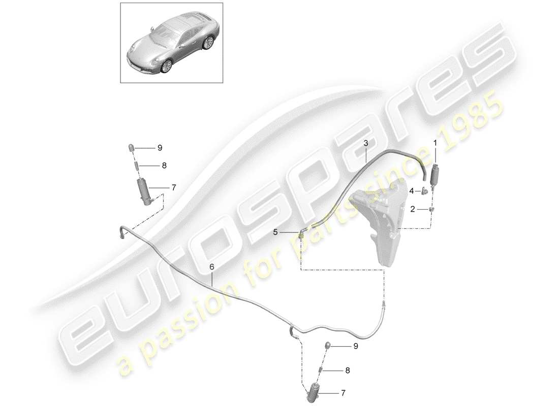 porsche 2020 (991-2) scheibe teilediagramm