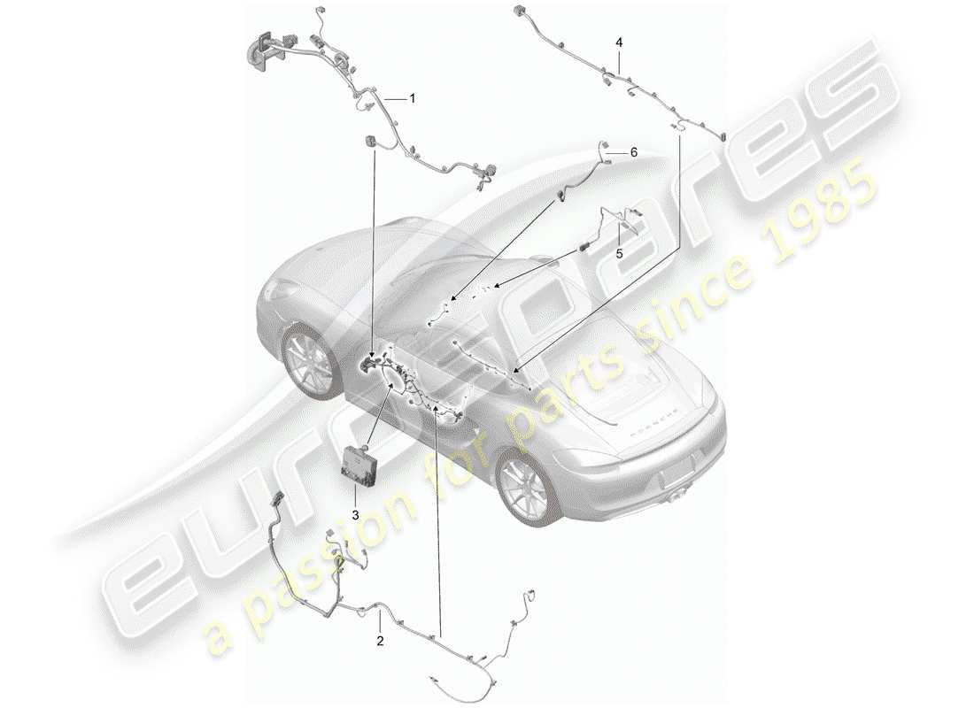 porsche 2014 (981 cayman) kabelbäume ersatzteildiagramm
