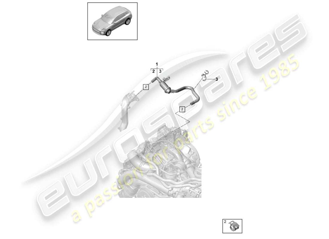 porsche 2020 (macan) kraftstoffsystem spülluftleitung motorraum teilediagramm
