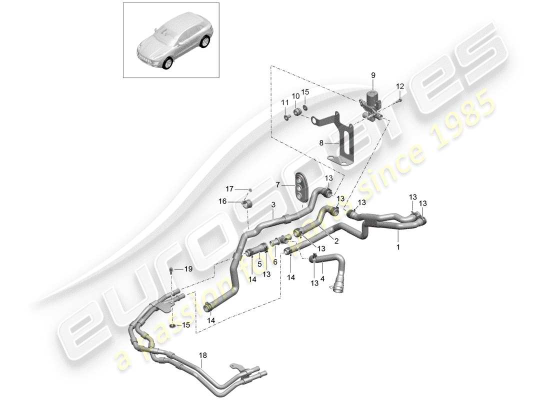porsche 2014 (macan) heizung teilediagramm