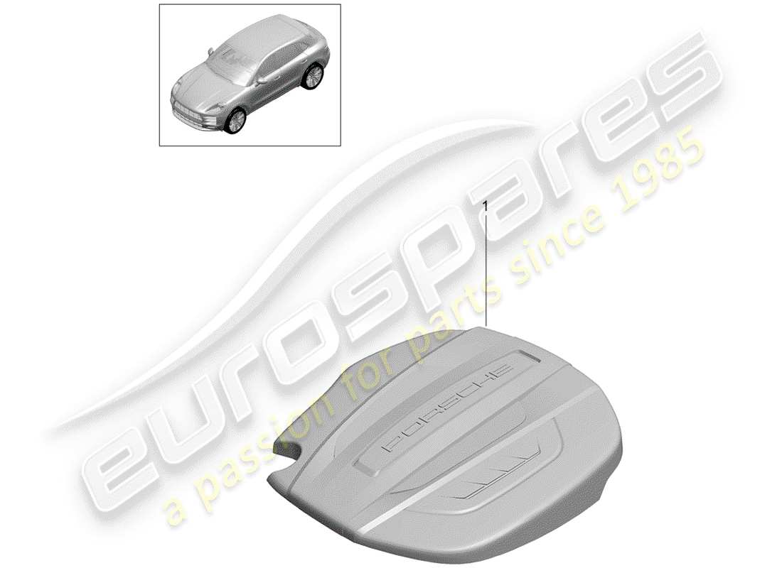 porsche 2020 (macan) motorabdeckung ersatzteildiagramm