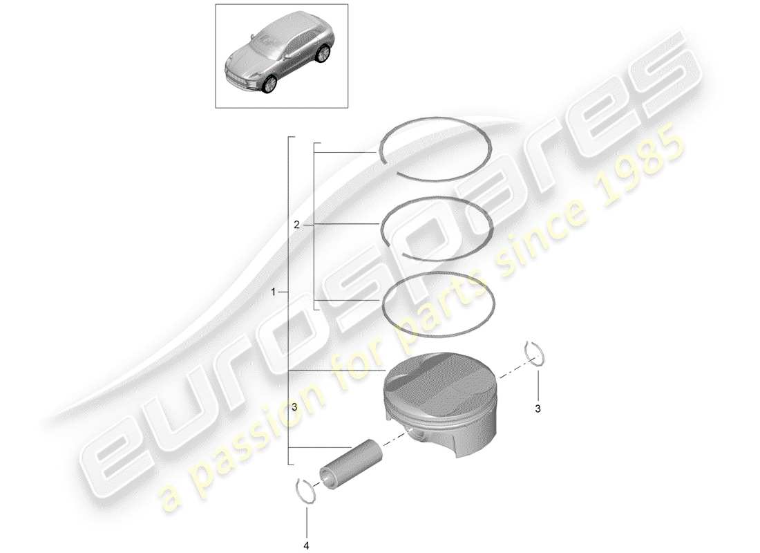 porsche 2020 (macan) kolben teilediagramm