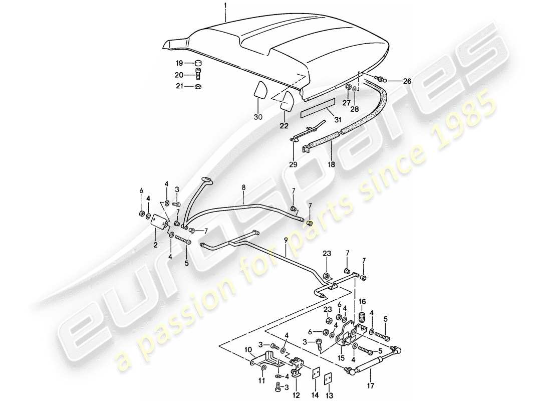 porsche 1987 (911) hintere abdeckung - d - mj 1989>> - mj 1989 ersatzteildiagramm