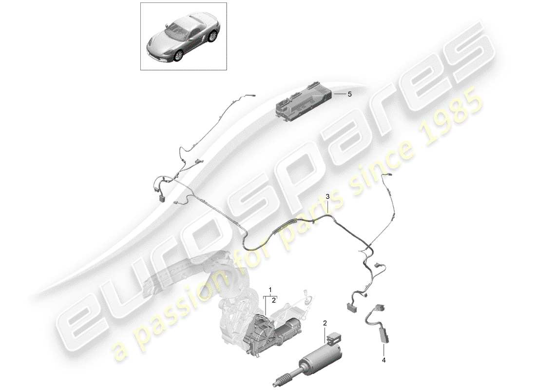 porsche 2019 (718 boxster) ersatzteildiagramm für obere staubox