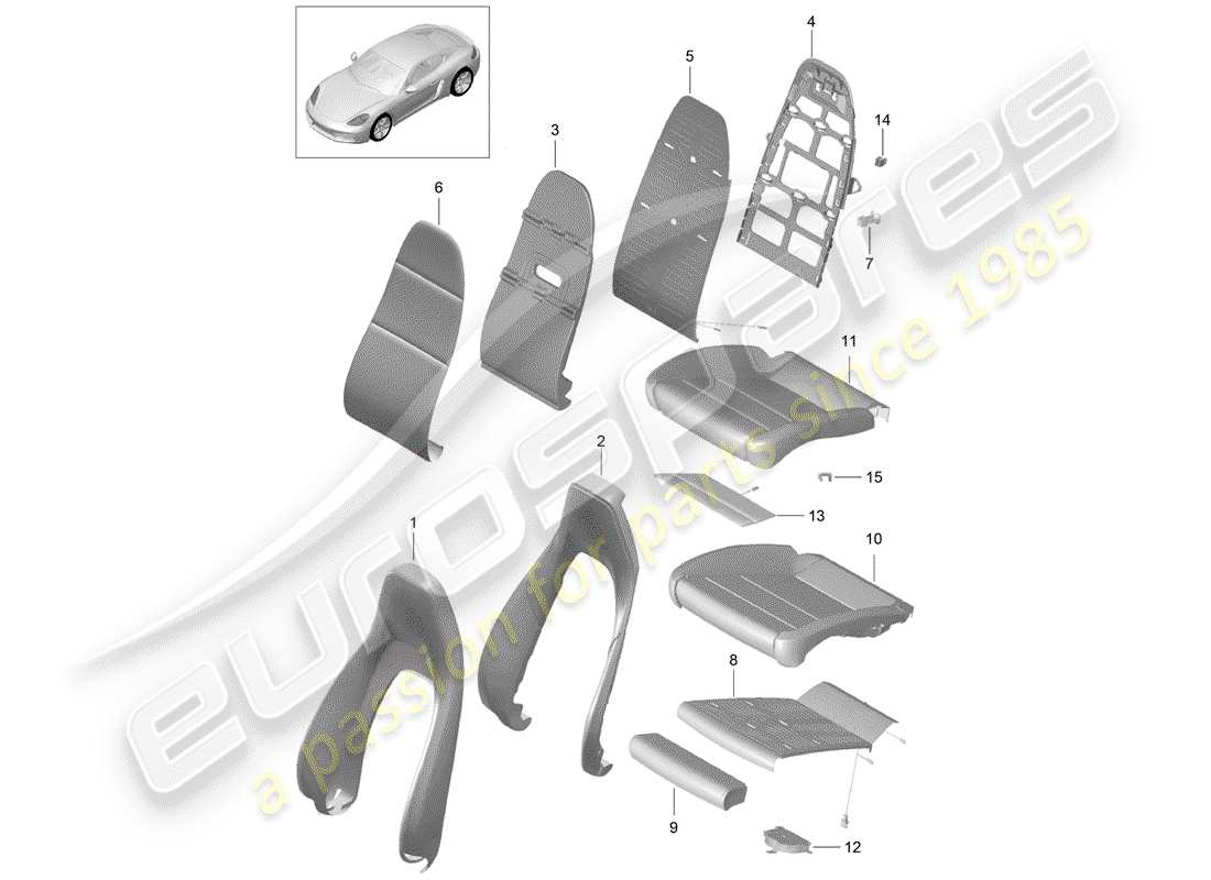 porsche 2020 (718 cayman) schaumteil teilediagramm