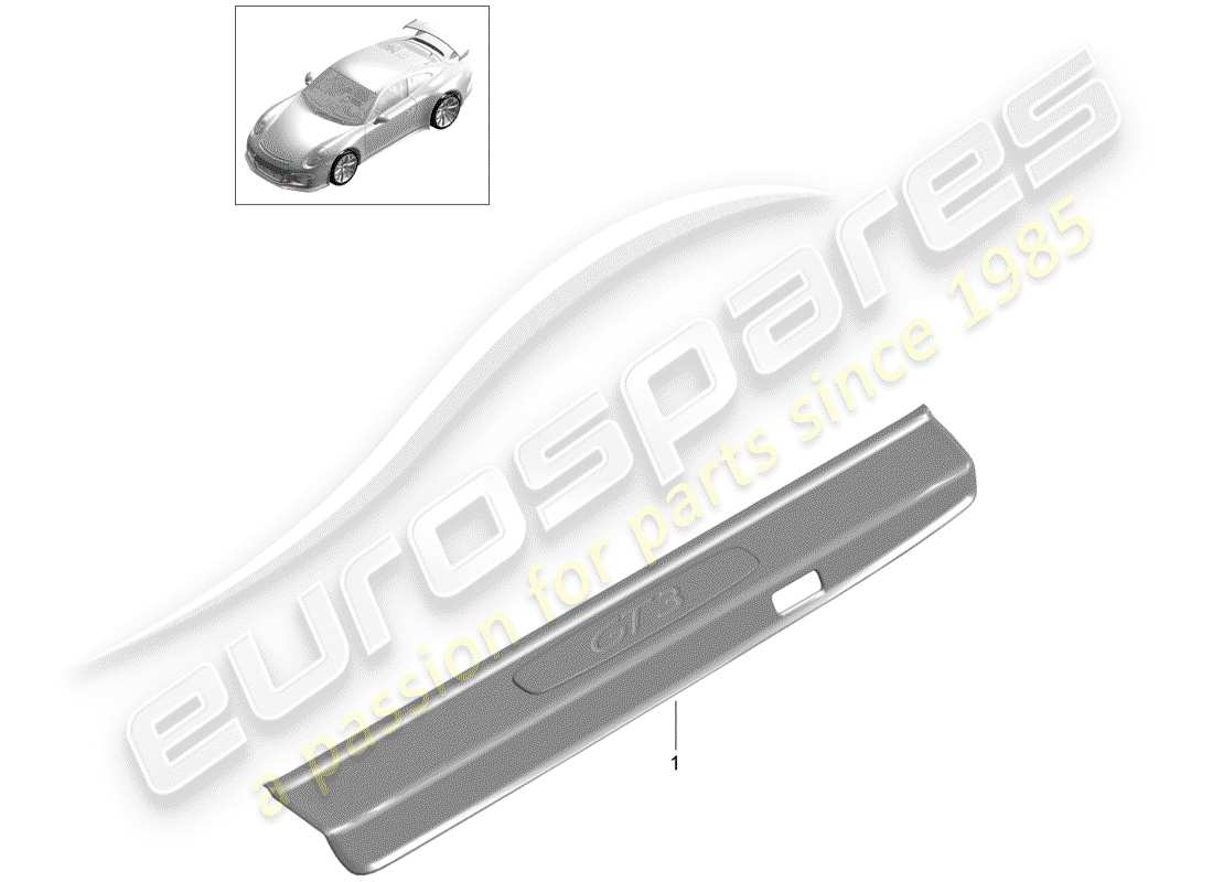 porsche 991r/gt3/rs (2014) einstiegsleiste - schwellerverkleidung teilediagramm